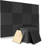 Self Adhesive Studio Acoustic Foam Sound Proofing Panel Strong Absorption (30cm x 30cm x 5cm) - 12 Pack