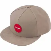 Supreme Twill Patch Logo 5-Panel Cap Khaki SnapBack Hat Adjustable