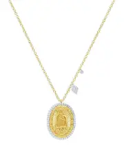 Meira T 14K Yellow & White Gold Diamond Saint Guadalupe Pendant Necklace, 18