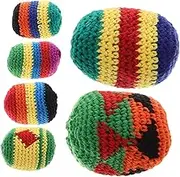 HAWILLOSCH 6pcs Sandbag Bean Bag Crochet Knitted Bean Bag Soft Knit Balls Sandbag Crochet Balls Juggling Kickball Soft Kickball Multicolored Juggling Sacks Yarn
