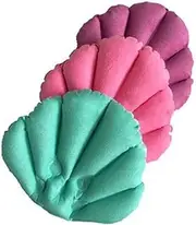 [Generic] Bathtub Pillow for Head | Neck Support Bathing Holder Cushion with Suction Cups,Shell Shaped Resting Body Support Pillow for Head, Neck, Shoulder,