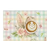 Easter Place Mats, Feather Table Mats, Dining Mats with Rabbit Mats, Spring Bags, Linen Easter Table Decoration, Spring Table Decoration for Party Kitchen, Outdoor, Outdoor