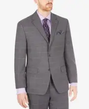 Sean John Msalisbury Men's Classic-Fit Check Suit Separate Jacket GreyPurple-38R