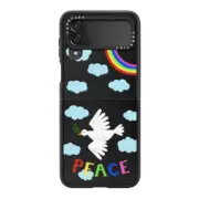 Galaxy Z Flip4 Impact Hinge Case Peace Dove and Clouds by Skylar Kim