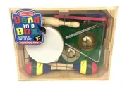Melissa & Doug #488 Band-in-a-Box Clap! Clang! Tap! 10 Piece Set & Wooden Crate