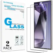 [2-PCS] Screen Protector for Samsung Galaxy S4 Ultra, Tempered Glass, Fingerprint Compatible (6.8")