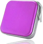 40 Capacity CD Case, DVD Case Wallet Holder Binder Disc DVD VCD DJ Storage Album Bag Hard Box Double Side DVD Storage case (Rose)