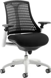 Dynamic KC0055 Flex Task Frame Fabric Operator Chair with Arms - WhiteBlack