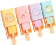 4Pcs - Popsicle Shaped Fun Magic Box Eraser Cute Cartoon Ice Cream Chip Eraser-F