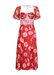 Rotate Birger Christensen Floral-print Chiffon Midi Dress - Pink - 42 (UK14 / L) 42 (UK14 / L)