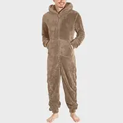 Men's Bodysuits Sleepwear Pajama Set 1 PC Pure Color Fashion Stylish Classic Home Daily Bed Polyester Comfort Soft Gift Hoodie Long Sleeve Hoodie Jumpsuit Pock