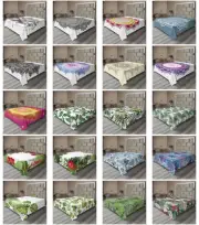 Ambesonne Leaf Design Flat Sheet Top Sheet Decorative Bedding 6 Sizes