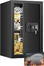3.5 Cu ft Large Fireproof Safe, Safe Box Fireproof Waterproof, Digital Security Home Safes With Programmable Keypad & Removable Shelf, Fire Proof Safes for Home Document Money Firearm Valuables