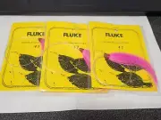 3 NJ Hand Tied 2/0 Gold English Hook w/Pink Bucktail Fluke/Summer Flounder Rig