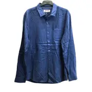 Jeanswest Dark Blue Plain Long Sleeve Collared Shirt Button Up Mens Size L NEW