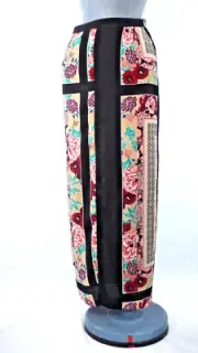 River Island Skirt Maxi Floral Patchwork Ethnic Front Back Slits Y2K UK 6 BNWT