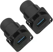 Tofficu 2pcs USB Dual Head D Type Pass Through Panel Mount Female Connector for Data Transfer Flexible USB Coupler for Computers Printers and Cameras
