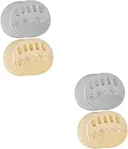 [LALAFINA] 4pairs Women Invisible Half Socks Comfortable Breathable Toe Socks Wear-resistant Palm Cushion for Suitable for Canvas Running Shoes Skin Grey Colors