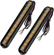2Pcs 24 Led Moto Signal Lights Sequential Water Flowing Mini Strips Motorcycle Car Strips Led Turn Signal Lights Sticker