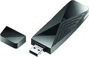 D-Link DWA-X1850 AX1800 Wi-Fi 6 USB Adapater, 802.11ax, Dual Band 2.4/5GHz, High Speed 1200 Mbps, OFDMA, MU-MIMO, WPA3, Supports Windows 10