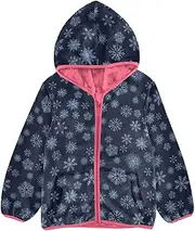 [GuoChe] Baby Boy Fleece Jacket Hoodies Merry Christmas Snowflakes Dark Blue Light Jacket Toddler Girl Peach Baby Girl