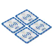 4Pcs NFC Stickers NFC215 Tag Sticker 504 Bytes Square NFC Tags Blue