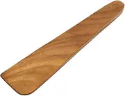 FAAY 10" Flat Wooden Spatula for Cast Iron, Egg Flipper, Pan Scraper, Handcraft from High Moist Resistance Golden Teak for Non Stick Cookware (10")