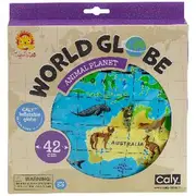 Tiger Tribe Inflatable World Globe Animal Planet 42cm