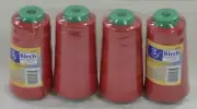 Birch Overlocker Thread 4 x 2500m Cones, 100% Polyester, Colour RED
