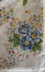 Sheet Twin Flat PEPPERELL No Iron Muslin Floral Stephanie New Vtg