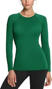 [TSLA] Women's Sports Compression Shirt, Cool Dry Fit Long Sleeve Workout Tops, Athletic Exercise Gym Yoga Shirts