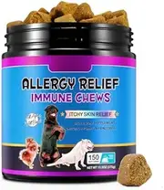Allergy Relief Immune Chews,Allergy Immune Chews for Dogs - 150pcs Pecking Duck Flavor,Advanced Allergy Relief OMEGA-3