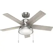 Hunter 44" Lilliput Ceiling Fan LED Light Pull Chain Modern Industrial Coastal