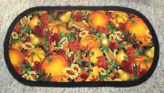 NEW Uniq Handmade Table Runner Fall Harvest Pumpkins Corn 12x23 Oval Quilted