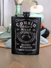 Liquor Hip Pocket Flask and Funnel, Cousin Eddies Christmas Art Drinking Gift