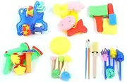 30PCS Sponge Stamp, Painting Stamp Rollers, Painting Sponge Brush Set, Paint Roller Brush Set, Sponge Paint Brushes for Early Education