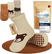 [Matschepfuetze] Children's Stopper Socks - Extra Anti-Rusch Function for Maximum Grip - Baby Socks for Comfort & Safety - Baby Stopper Socks for Fun & Adventure without Risk of Slipping, Animal Park