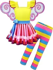 Dressy Daisy Fancy Fairy Costumes Dress Up Set with Butterfly Wings and Leggings for Toddler Little Girls Halloween Birthday Party Outfits Size 2-10