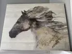 24”x18” Horse Wall Art with Metallic Accents – Rustic Textured Panel