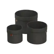 Flexi Storage Living Dark Grey Round Felt Baskets - Set Of 3