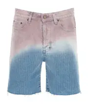 Saint Laurent Gradient Raw Edge Denim Shorts 29,30,31,32 Blue