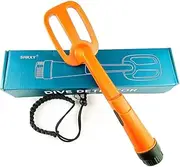 Underwater Metal Detector Pulse Pinpointer Induction Diving Treasure Waterproof Metal Detector Hand Held Coil Metal Finder (Orange)