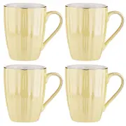 4pc Ashdene Parisienne Pearl Tea/Coffee Cup 350ml Mug Set - Buttermilk