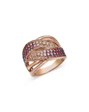 Bloomingdale's Fine Collection Pink & White Sapphire Ombre Crossover Ring in 14K Rose Gold
