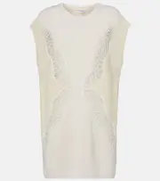[Stella McCartney] Stella McCartney Virgin wool lace sweater vest AU 6 white