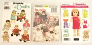 Simplicity Burda Wardrobe For Baby Dolls Craft Patterns Lot Of 3 - 12" To 22"