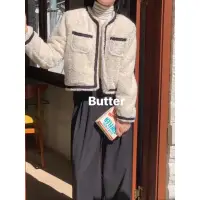 在飛比找蝦皮購物優惠-Butter韓國代購🐻正韓短毛毛2D造型鋪棉外套🥨韓國女裝 
