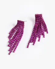 Purple Crystal Front Back Drop Earrings