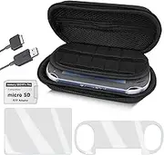 Skywin Four-in-One Kit For PS Vita 2000 Includes PS Vita Case, Front and Back Protector, Adapter Charger Cable, and Micro SD Memory Card, Compatible with PS Vita 2000 Slim, Carrying Case,Travel Pouch