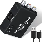 S Video to HDMI Converter,AV Converter,Composite Black